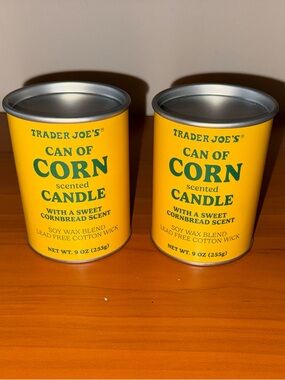 Pair of Trader Joe’s Can of Corn Candles (2)